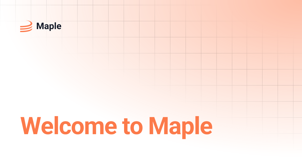 Welcome To Maple Maple