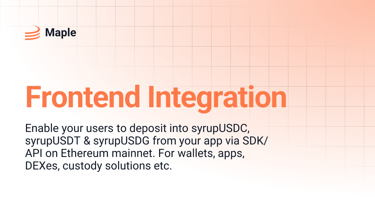 Frontend Integration | Maple